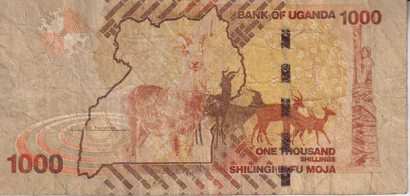 Uganda 1000 Shillings 2010. P49a VF