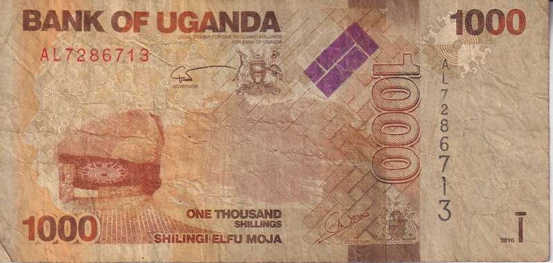 Uganda 1000 Shillings 2010. P49a VF