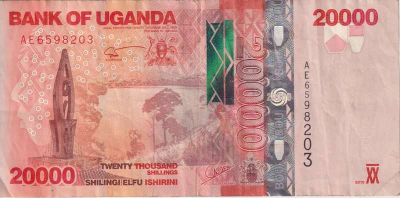 Uganda 20,000 Shillings 2019 P53 VF