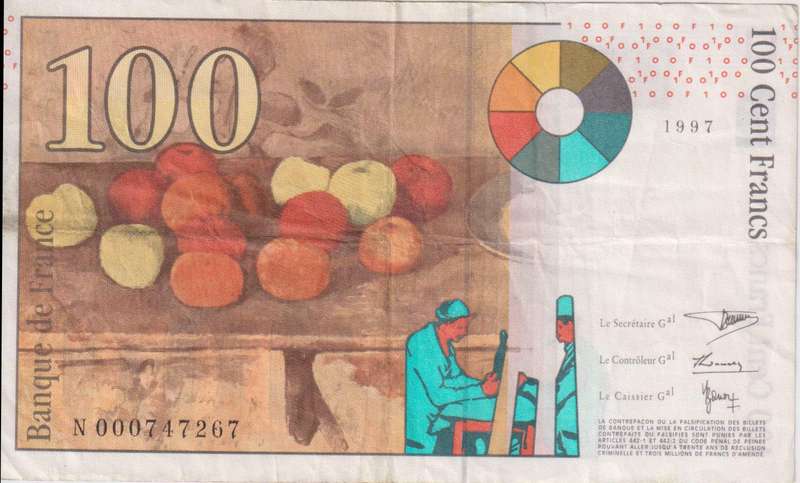 FRANCE 100 FRANCS CEZANNE 1997 P158 VF