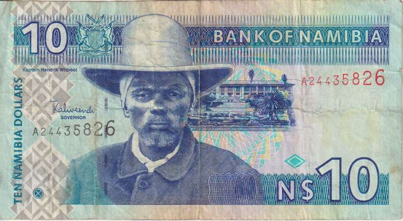NAMIBIA 10 DOLLARS 2001 P4  F