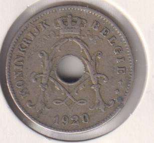 KINGDOM OF BELGIUM 10 CENTIMES 1920 IN COIN FLIP