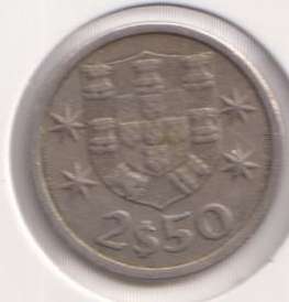 PORTUGAL 2.5 ESCUDOS 1966  IN COIN FLIP