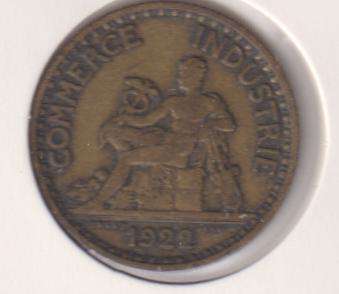FRANCE 1 FRANC 1922 IN COIN FLIP