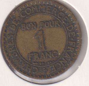 FRANCE 1 FRANC 1922 IN COIN FLIP