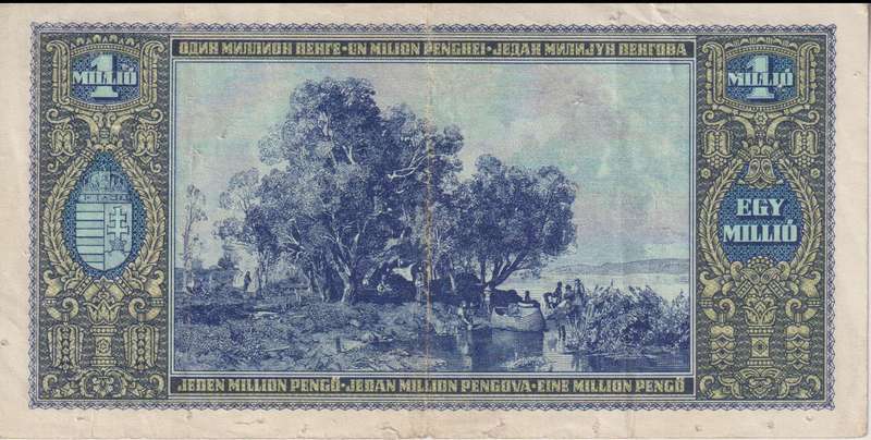 WW2 - HUNGARY 1 MILLION PENGO  1945  P122 VF