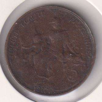 FRANCE 5 CENTINES 1917 IN COIN FLIP