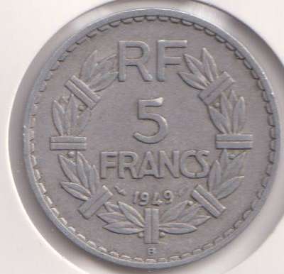 FRANCE 5 FRANCS 1947 IN COIN FLIP (ALUMINIUM)