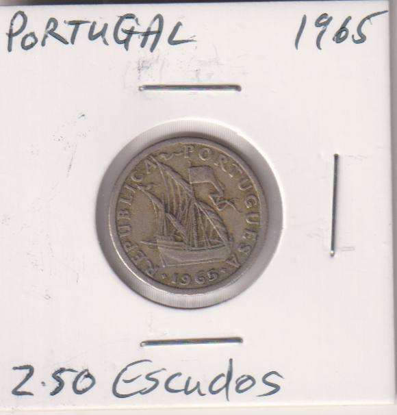 PORTUGAL 2.5 ESCUDOS 1965  IN COIN FLIP