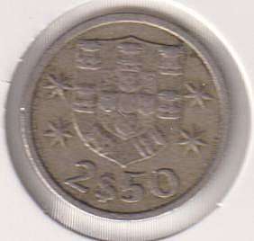 PORTUGAL 2.5 ESCUDOS 1965  IN COIN FLIP