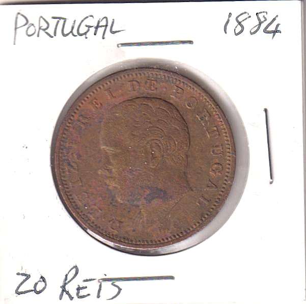 PORTUGAL 20 REIS 1884 IN COIN FLIP