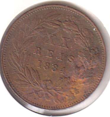 PORTUGAL 20 REIS 1884 IN COIN FLIP