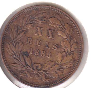 PORTUGAL 20 REIS 1883 IN COIN FLIP