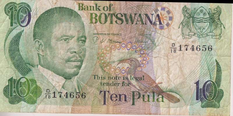 BOTSWANA - 10 PULA 1982 P9  VF