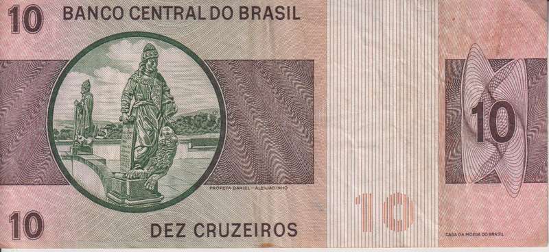 Brazil 10 Cruzeiros  1974 P193b  VF