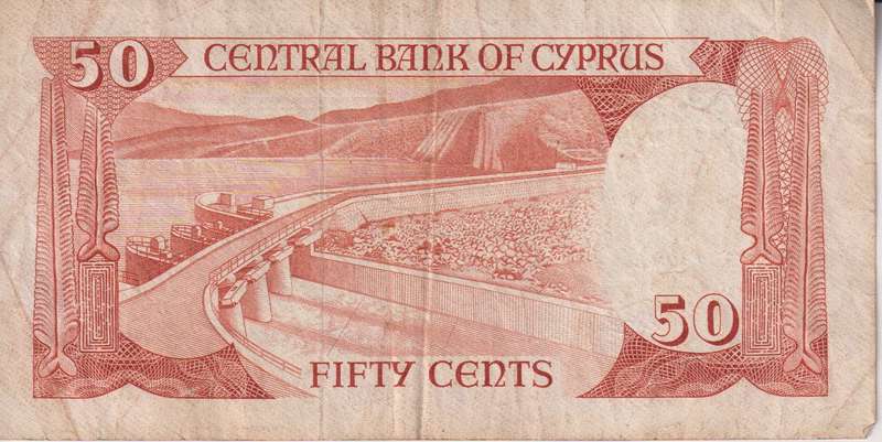 CYPRUS 50 Cents  1984 P49 VF