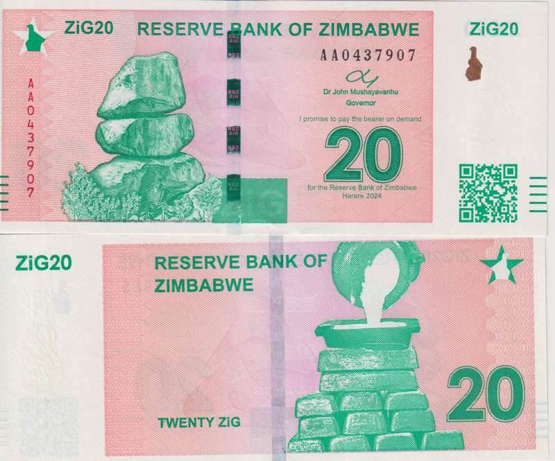 Zimbabwe 20 Zig  2024, P-111, UNC