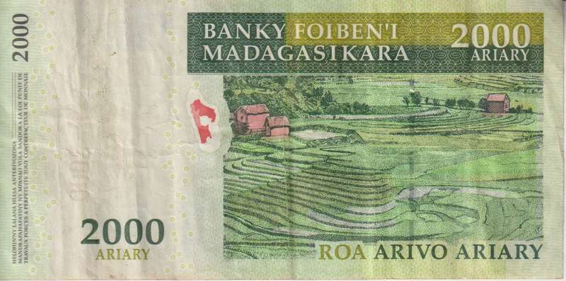 Madagascar 2000 Ariary 2003 P83 VF
