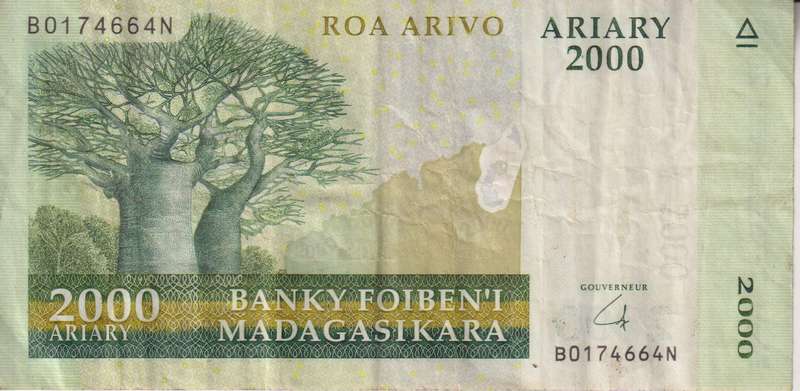Madagascar 2000 Ariary 2003 P83 VF