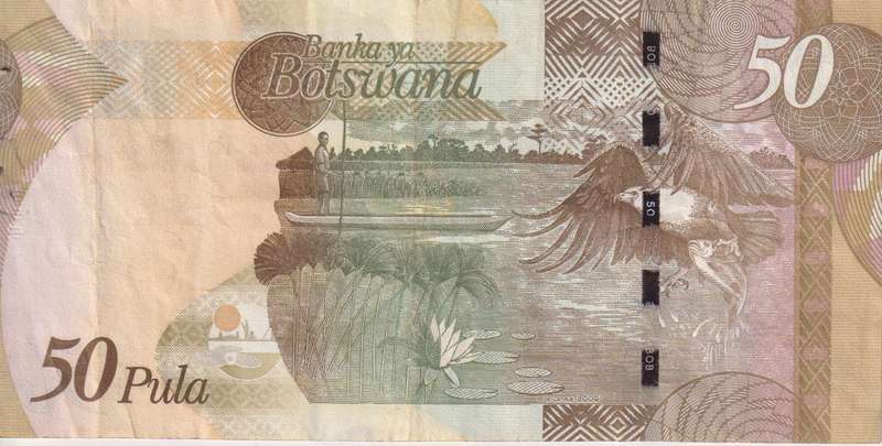 BOTSWANA - 50 PULA 2000 P22 AA SERIAL#  VF