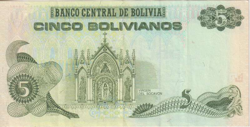 BOLIVIA 5 BOLIVIANOS 2001 SERIES E P203c XF