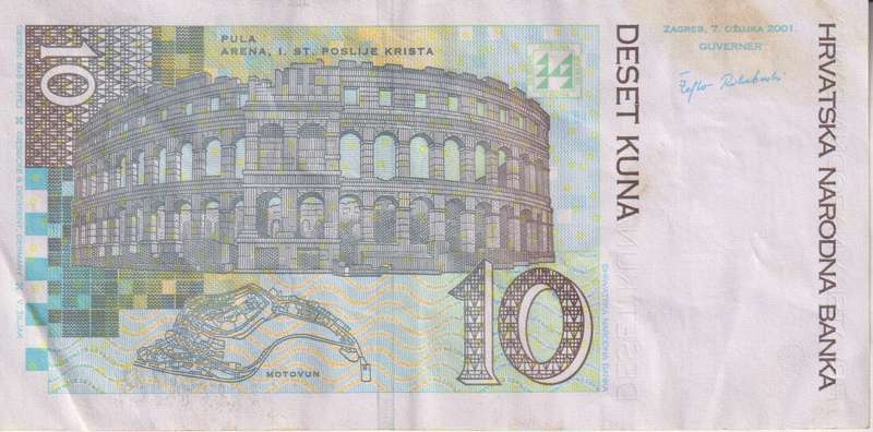 CROATIA 10 KUNA 2001 P38 VF