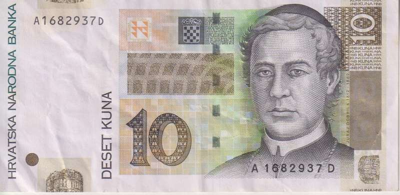 CROATIA 10 KUNA 2001 P38 VF