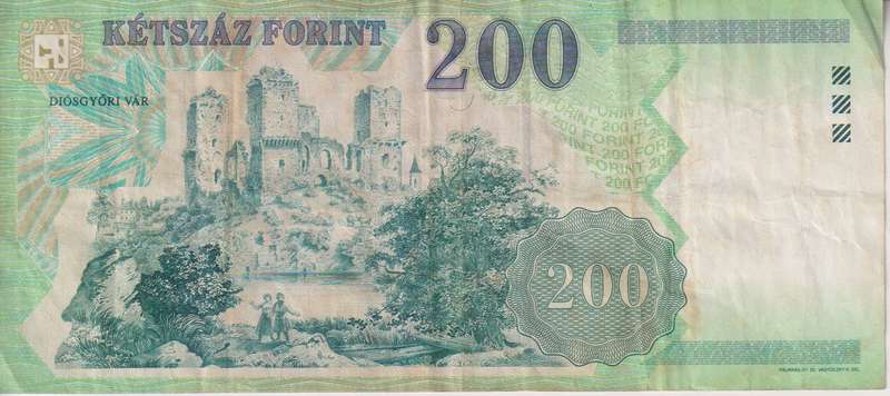 HUNGARY 200 FORINT 1998 P 178 VF (USED)