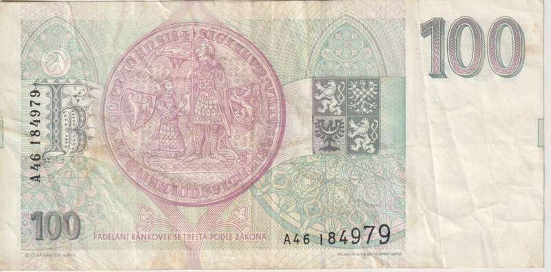 Czech Republic 100 Korun 1993 P5 VF