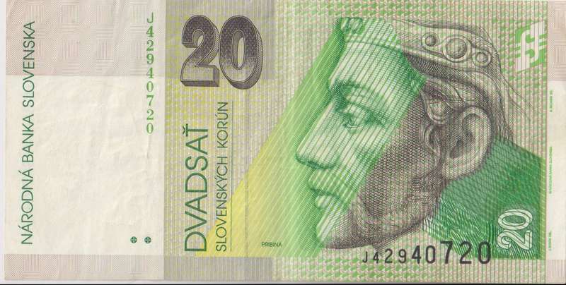 SLOVAKIA 20  KORUN P20d 1999  VF