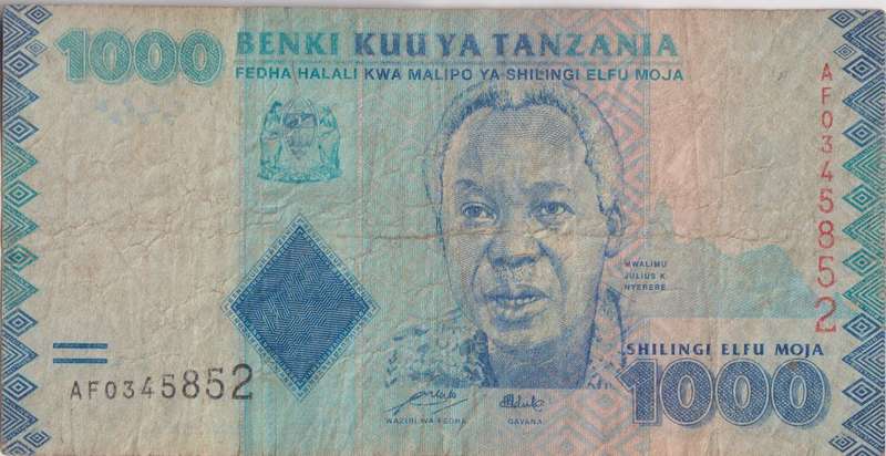 TANZANIA 1000 SHILLINGS 2010 P41c VF