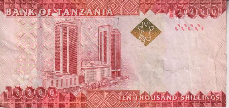 TANZANIA 10,000 SHILLINGS 2010-15 P44 VF