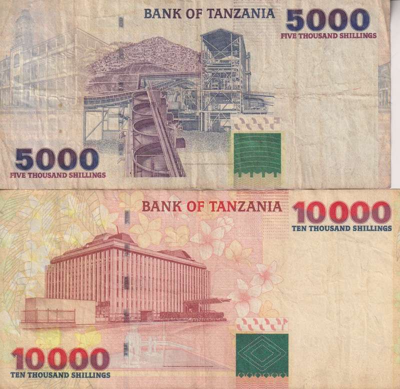 TANZANIA 5000, 10000 shillings 2003 P38,39 VF