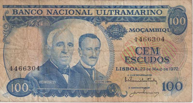 Portugal Mozambique 100 Escudos 1972 P113 VF