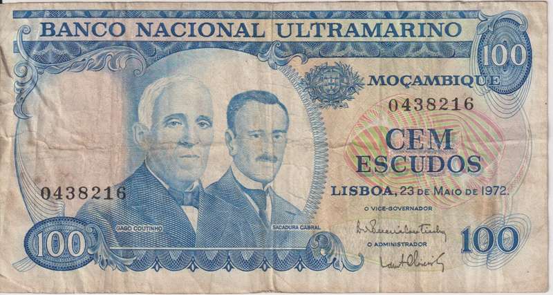 Portugal Mozambique 100 Escudos 1972 P113 VF