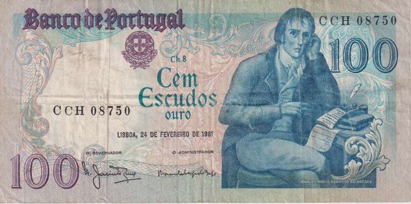 PORTUGAL 100 ESCUDOS 1981 P-178  VF