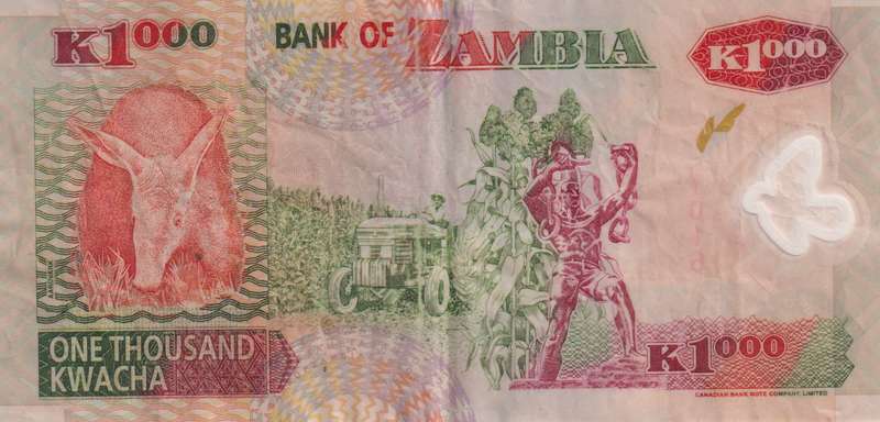 ZAMBIA 1000 Kwacha 2003 P44  VF