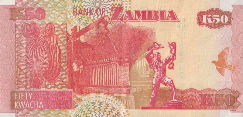ZAMBIA 50 KWACHA 2003 P 37 UNC