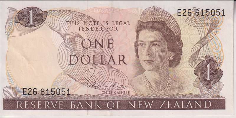 NEW ZEALAND 1 DOLLAR 1977-81 P163d UNC