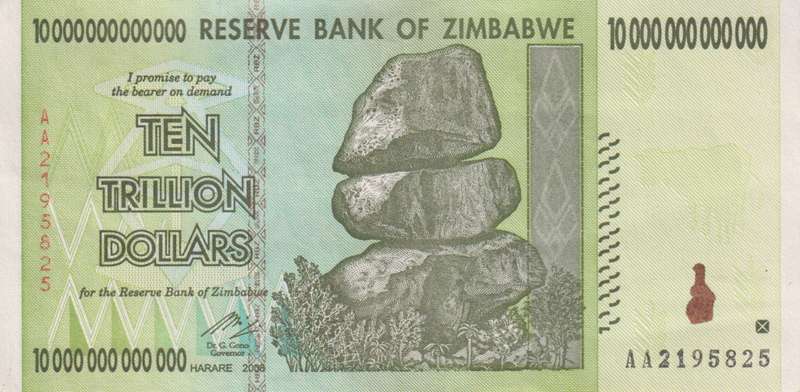 ZIMBABWE TRILLION SERIES - 10 TRILLION 2008 AA - XF