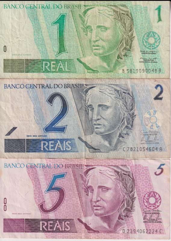 BRAZIL 1, 2, 5  REAIS  VF