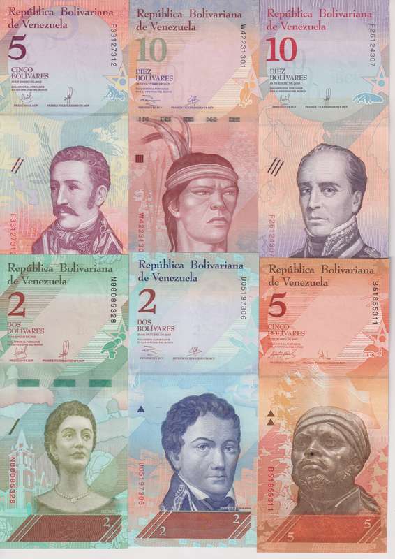 21 PIECES SET - Venezuela 2-100,000 Bolivar Fuerte & 2-500 Soberano , 2007-2018, P-88-108, ALL UNC