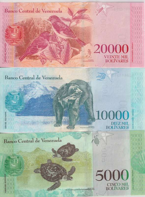 21 PIECES SET - Venezuela 2-100,000 Bolivar Fuerte & 2-500 Soberano , 2007-2018, P-88-108, ALL UNC