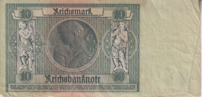 Germany, 10 Mark, Reichbanknote 1929 P180a  F