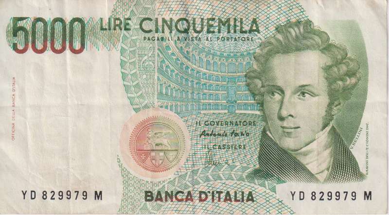 Italy 5000 Lire, 1985, P-111 VF