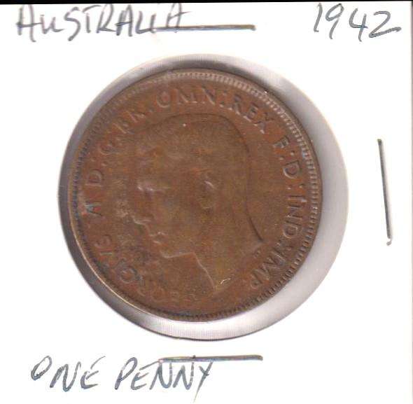 AUSTRALIA  1 PENNY 1942 IN COIN FLIP
