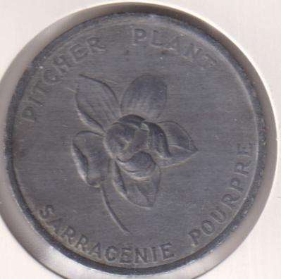 NEWFOUNDLAND  1949 PROVINCIAL ARMS AND FLOWERS MEDALLION IN COIN FLIP