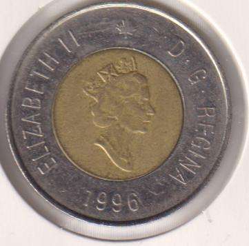 CANADA  2 DOLLAR 1996 BI-METAL  IN COIN FLIP