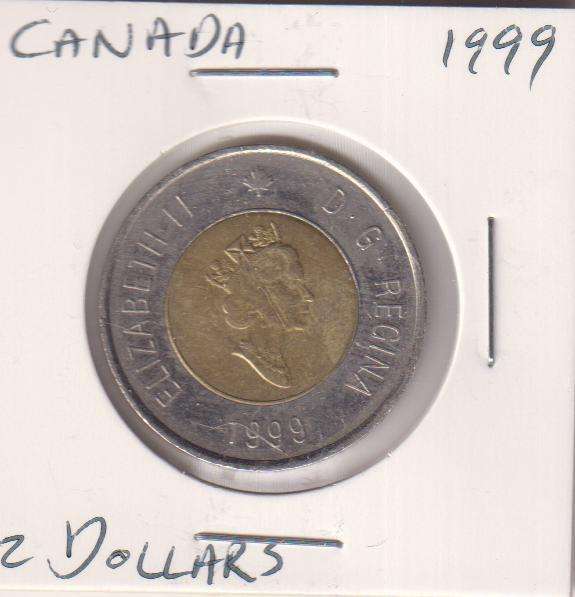 CANADA  2 DOLLAR 1999  BI-METAL  IN COIN FLIP