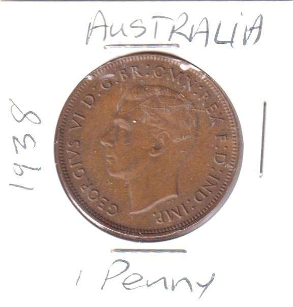 AUSTRALIA 1 PENNY 1938 - IN COIN FLIP